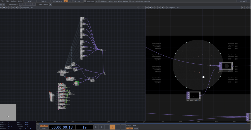 connected, interactive installation with touchdesigner and websocket, gianmaria vernetti